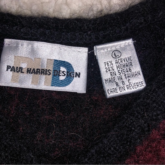 Vintage Paul Harris Design Mohair Button Striped Cardigan Sweater - Picture 3 of 7